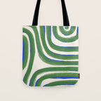 Green Blue Line Composition  Tote Bag Gallery Image 1