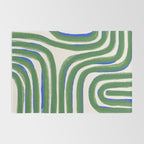 Green Blue Line Composition  Rug Gallery Image 2