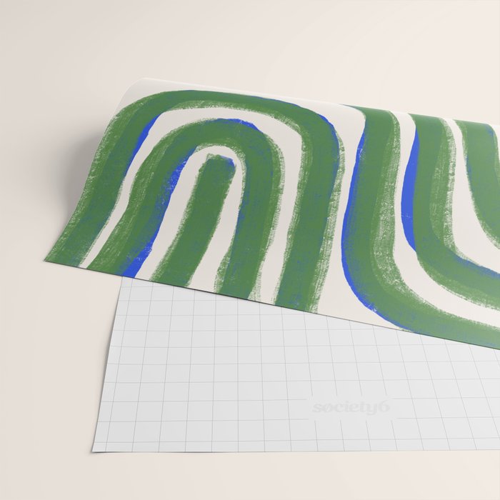 Green Blue Line Composition  Wrapping Paper Gallery Image 2