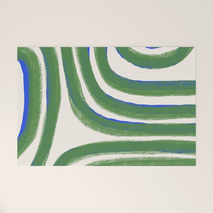 Green Blue Line Composition  Welcome Mat Gallery Image 1