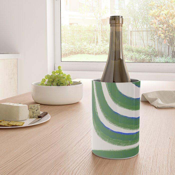 Green Blue Line Composition  Wine Chiller Gallery Image 4