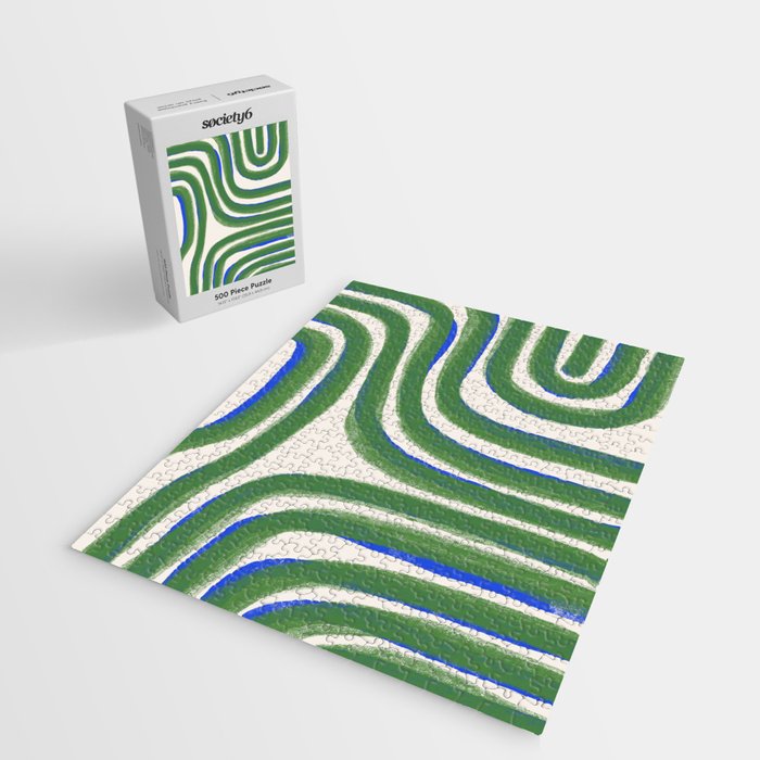 Green Blue Line Composition  Jigsaw Puzzle Gallery Image 2