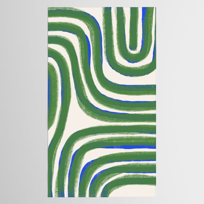 Green Blue Line Composition  Tablecloth Gallery Image 2