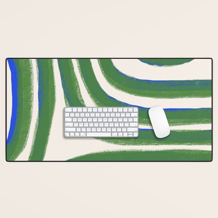 Green Blue Line Composition  Desk Mat Gallery Image 1