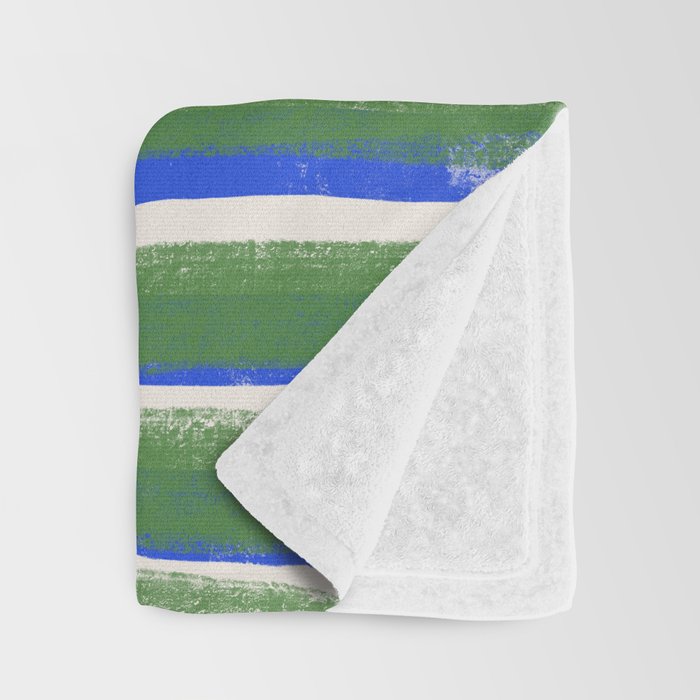 Green Blue Line Composition  Throw Blanket Gallery Image 3