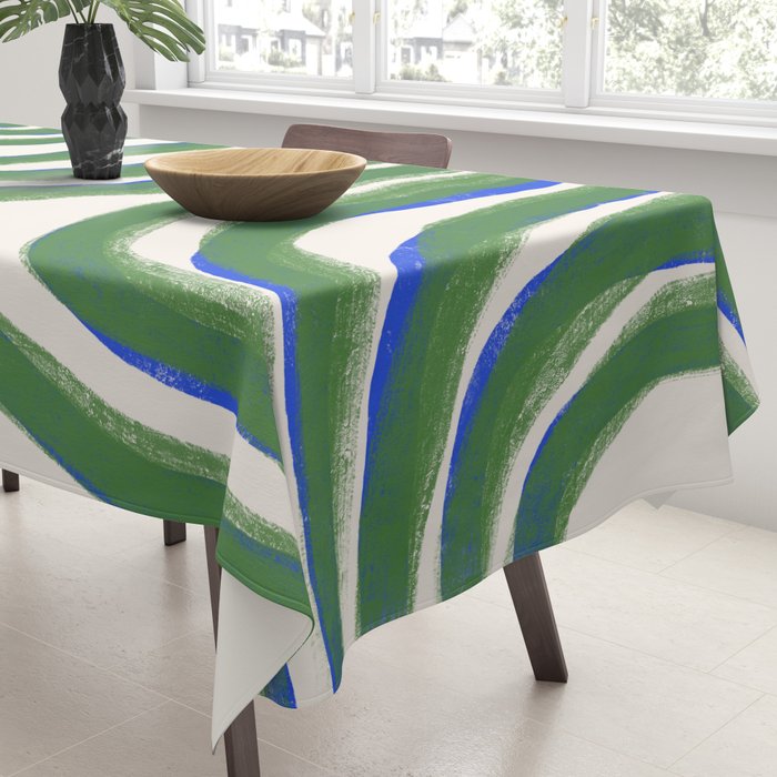 Green Blue Line Composition  Tablecloth Gallery Image 3