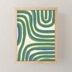Green Blue Line Composition  Mini Art Print Gallery Image 1