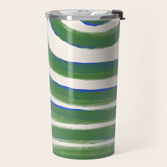 Green Blue Line Composition  Travel Mug Gallery Image 2