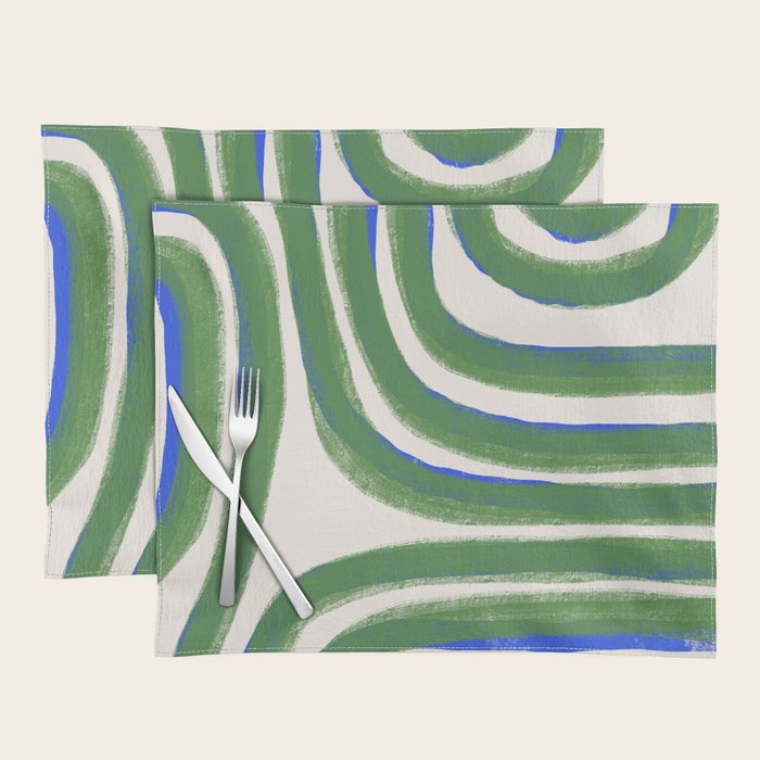 Green Blue Line Composition  Placemat Gallery Image 1