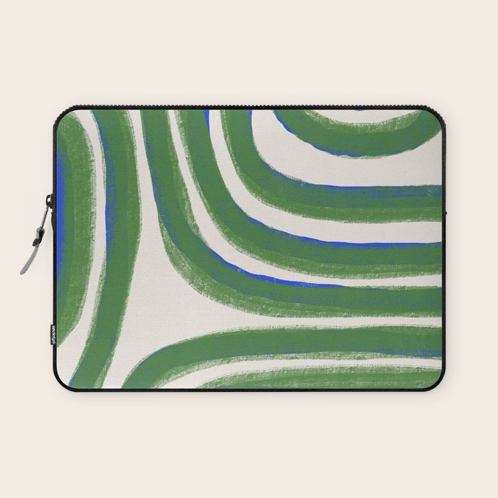 Green Blue Line Composition  Laptop Sleeve Gallery Image 1