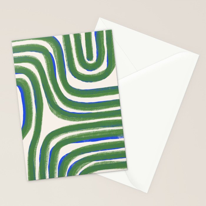 Green Blue Line Composition  Stationery Card Gallery Image 2