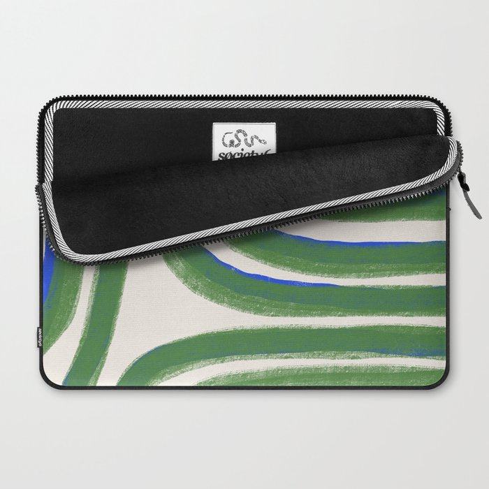 Green Blue Line Composition  Laptop Sleeve Gallery Image 2