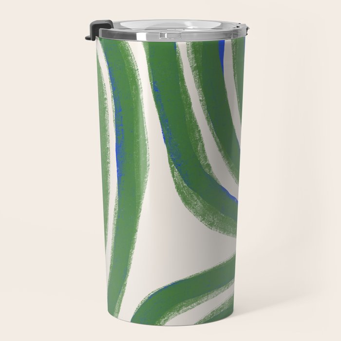 Green Blue Line Composition  Travel Mug Gallery Image 3