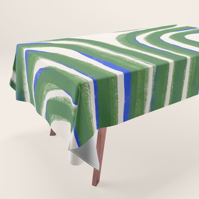 Green Blue Line Composition  Tablecloth Gallery Image 1