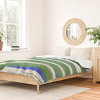 Green Blue Line Composition  Duvet Cover Gallery Image 2
