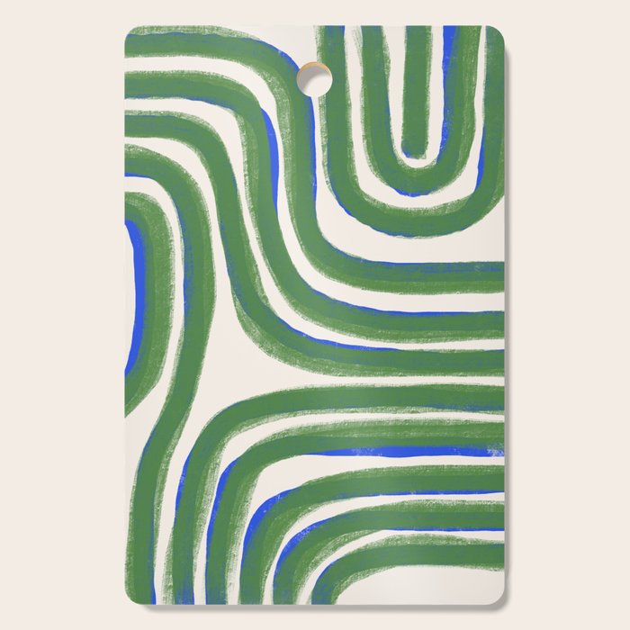 Green Blue Line Composition  Cutting Board Gallery Image 1
