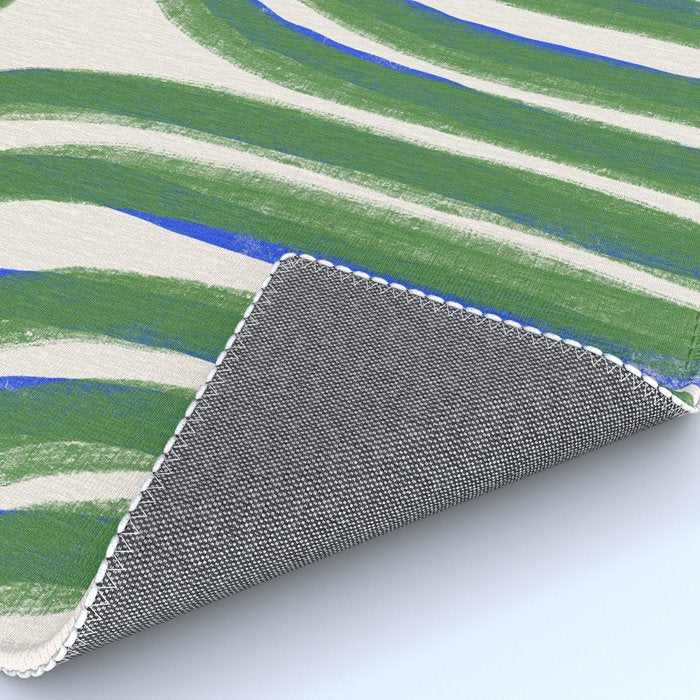 Green Blue Line Composition  Rug Gallery Image 4
