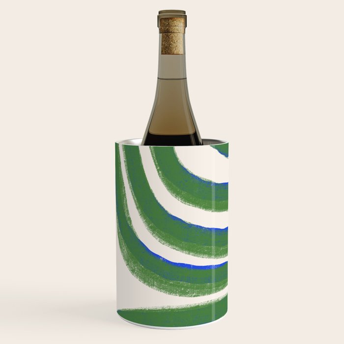 Green Blue Line Composition  Wine Chiller Gallery Image 1