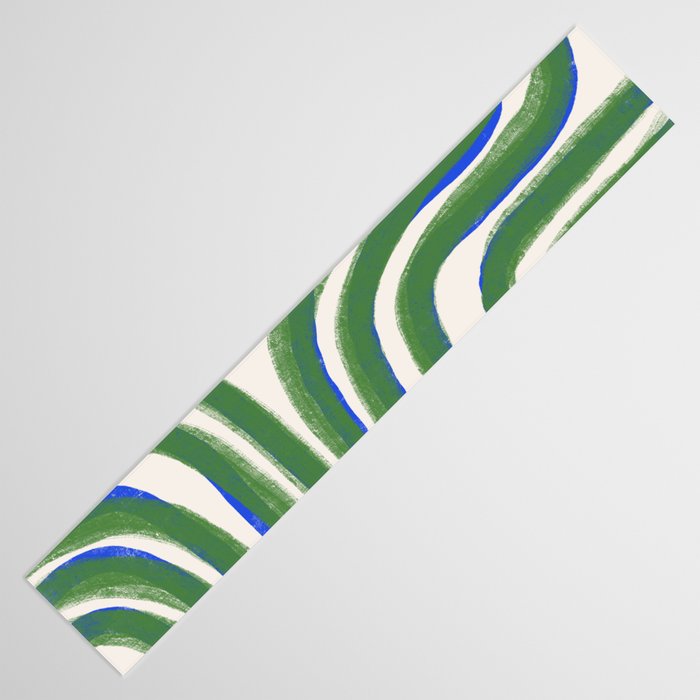 Green Blue Line Composition  Table Runner Gallery Image 3