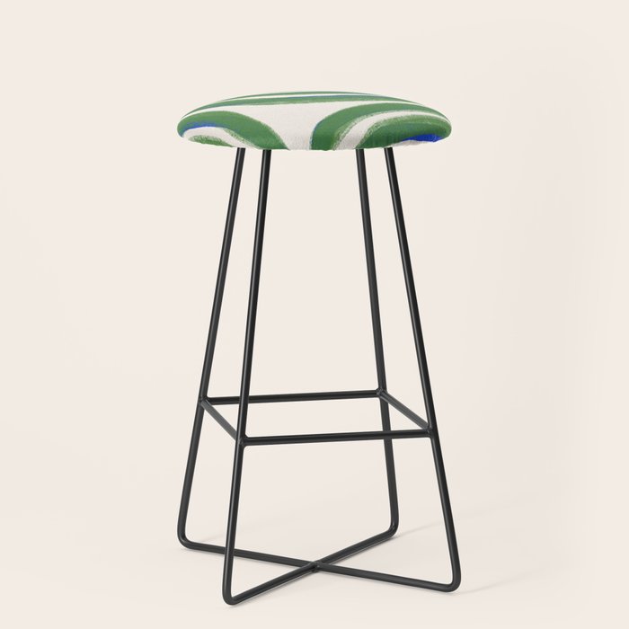 Green Blue Line Composition  Stool Gallery Image 1