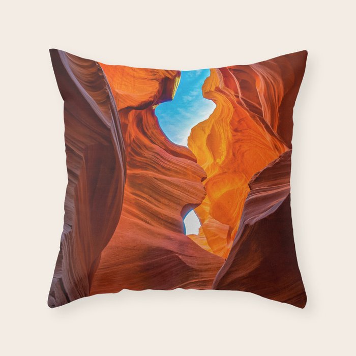 Sand & Sky Antelope Canyon Arizona Landscape Throw Pillow Gallery Image 6