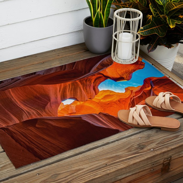 Sand & Sky Antelope Canyon Arizona Landscape Outdoor Rug Gallery Image 2
