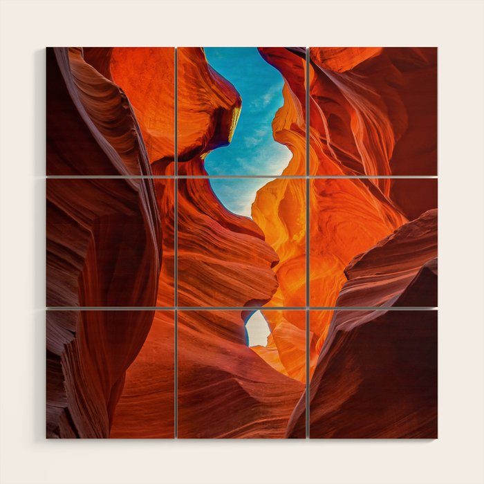 Sand & Sky Antelope Canyon Arizona Landscape Wood Wall Art Gallery Image 1
