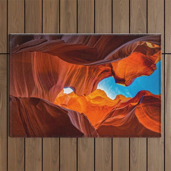 Sand & Sky Antelope Canyon Arizona Landscape Outdoor Rug Gallery Image 1
