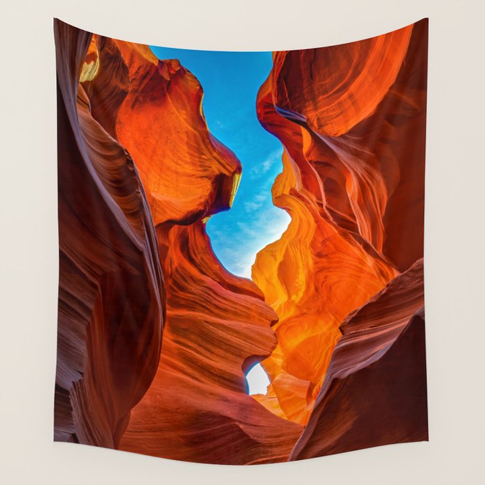 Sand & Sky Antelope Canyon Arizona Landscape Wall Tapestry Gallery Image 4