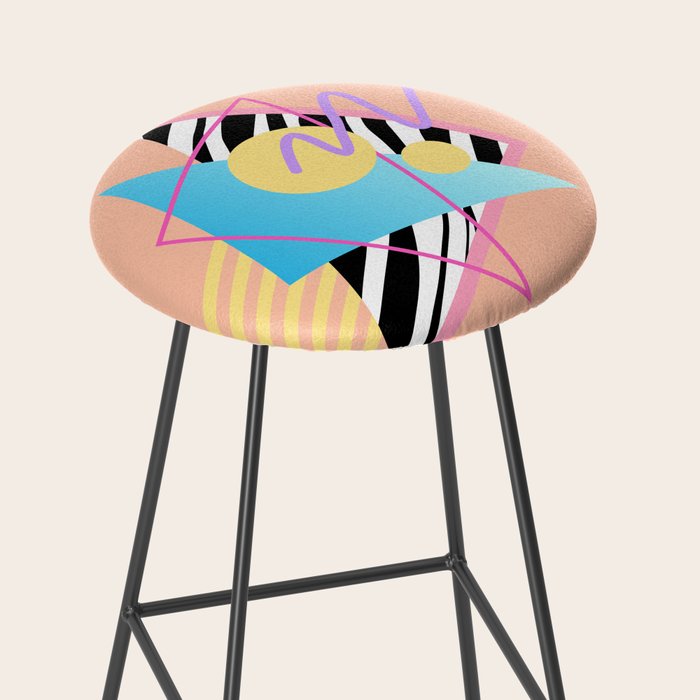 Memphis pattern 122 - 80s / 90s Retro Stool Gallery Image 2