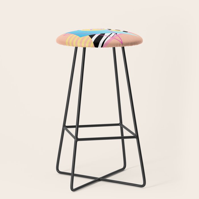 Memphis pattern 122 - 80s / 90s Retro Stool Gallery Image 1
