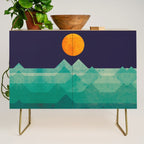 The ocean, the sea, the wave - night scene Credenza Gallery Image 1