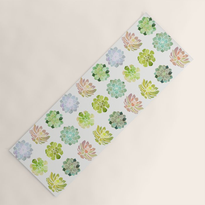 Spring Succulents Yoga Mat Gallery Image 1