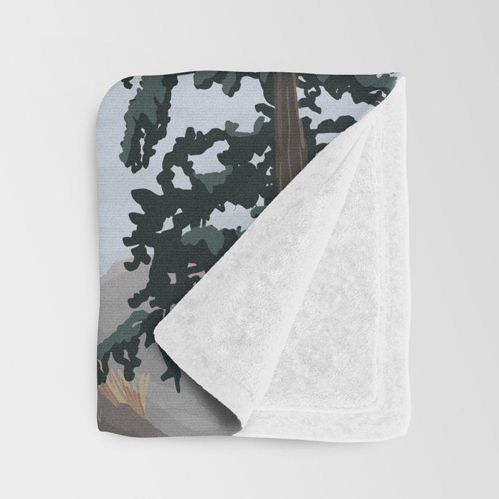 Olympic National Park Poster, Washington, illustrated National Parks USA Throw Blanket Gallery Image 3