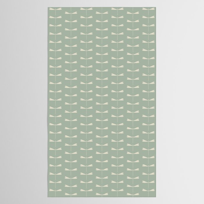 Dragonfly Pattern V Sage Green Tablecloth Gallery Image 2