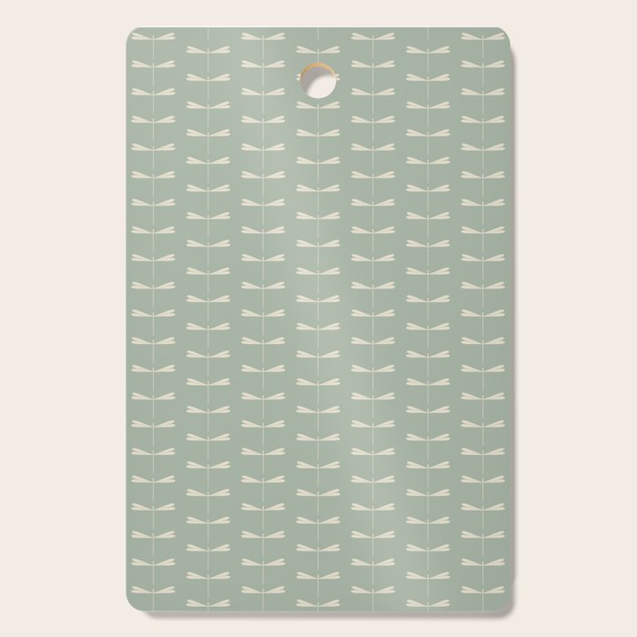 Dragonfly Pattern V Sage Green Cutting Board Gallery Image 1