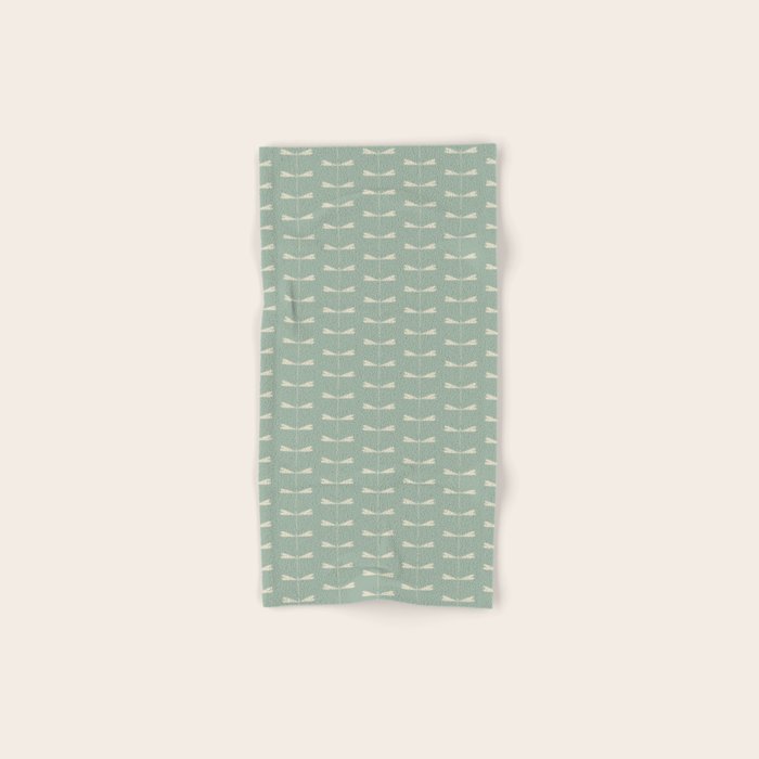 Dragonfly Pattern V Sage Green Bath Towel Gallery Image 1