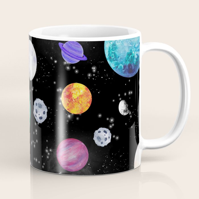 Outer Space Planets Watercolor Galaxy Coffee Mug Gallery Image 1