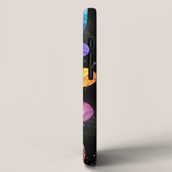 Outer Space Planets Watercolor Galaxy iPhone Case Gallery Image 2