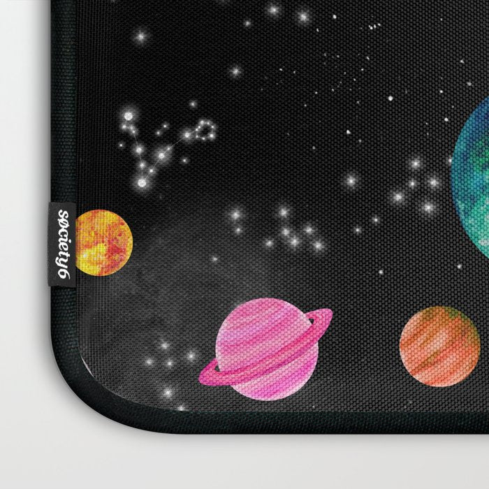 Outer Space Planets Watercolor Galaxy Laptop Sleeve Gallery Image 3