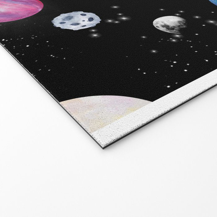 Outer Space Planets Watercolor Galaxy Welcome Mat Gallery Image 2