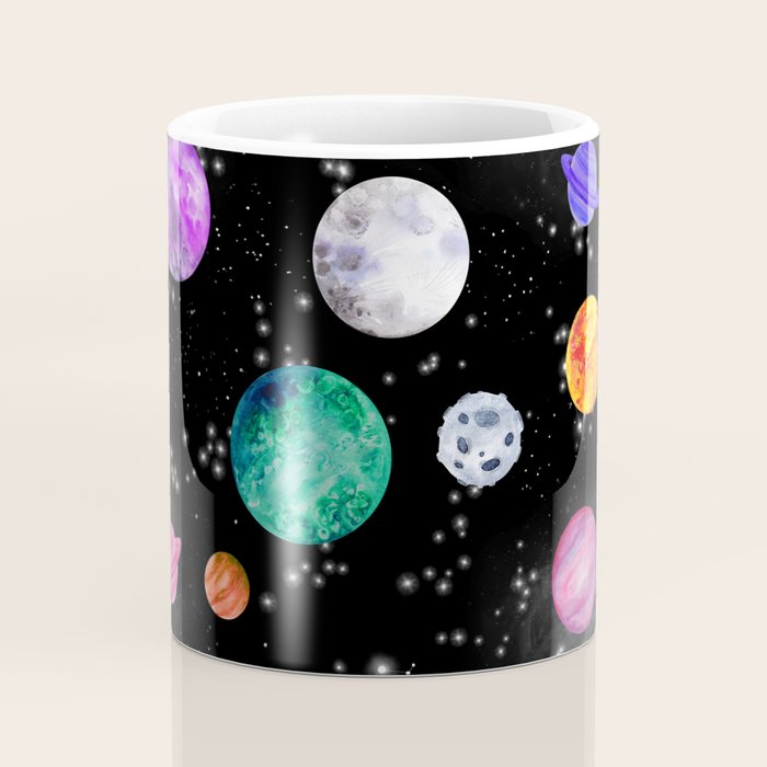 Outer Space Planets Watercolor Galaxy Coffee Mug Gallery Image 4