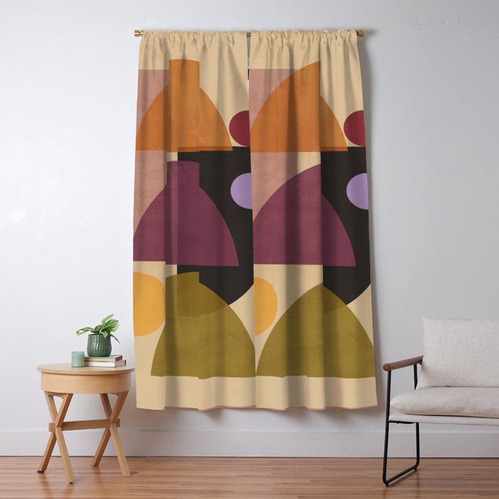 Modern Abstract Minimal Shapes 124 Window Curtain Gallery Image 5