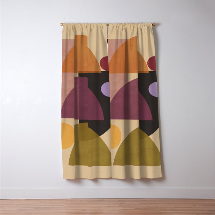 Modern Abstract Minimal Shapes 124 Window Curtain Gallery Image 3