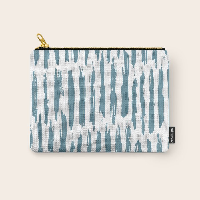 Vertical Dash Teal on White Carry All Pouch Gallery Image 1