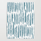 Vertical Dash Teal on White Poster Gallery Image 4