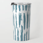 Vertical Dash Teal on White Travel Mug Gallery Image 3