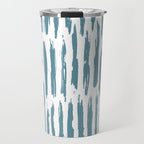 Vertical Dash Teal on White Travel Mug Gallery Image 1
