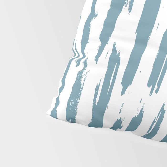 Vertical Dash Teal on White Pillow Sham Gallery Image 4