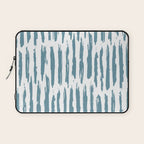 Vertical Dash Teal on White Laptop Sleeve Gallery Image 1